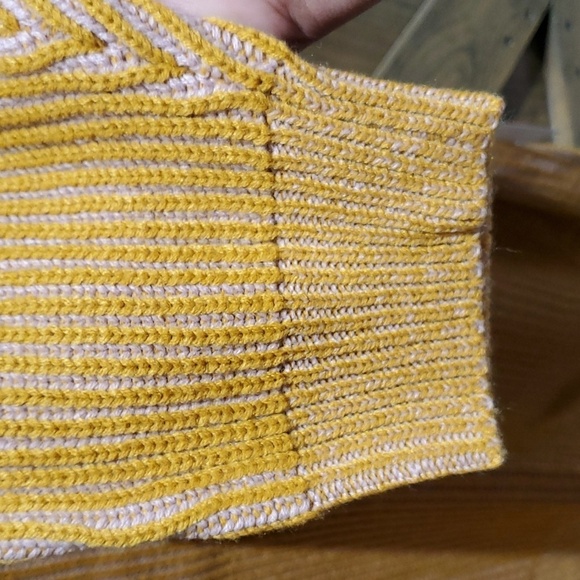 TOPSHOP CHUNKY KNIT RIBBED SWEATER SIZE 12 YELLOW CREW NECK PULLOVER - Picture 5 of 8